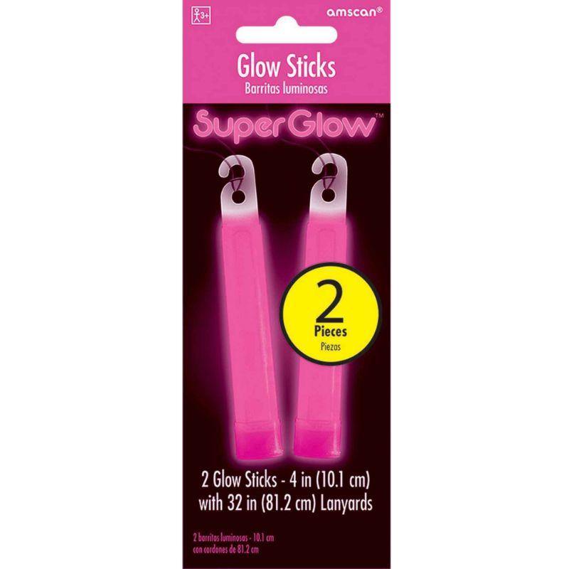 2 Pack Pink Glow Sticks - 10cm - The Base Warehouse