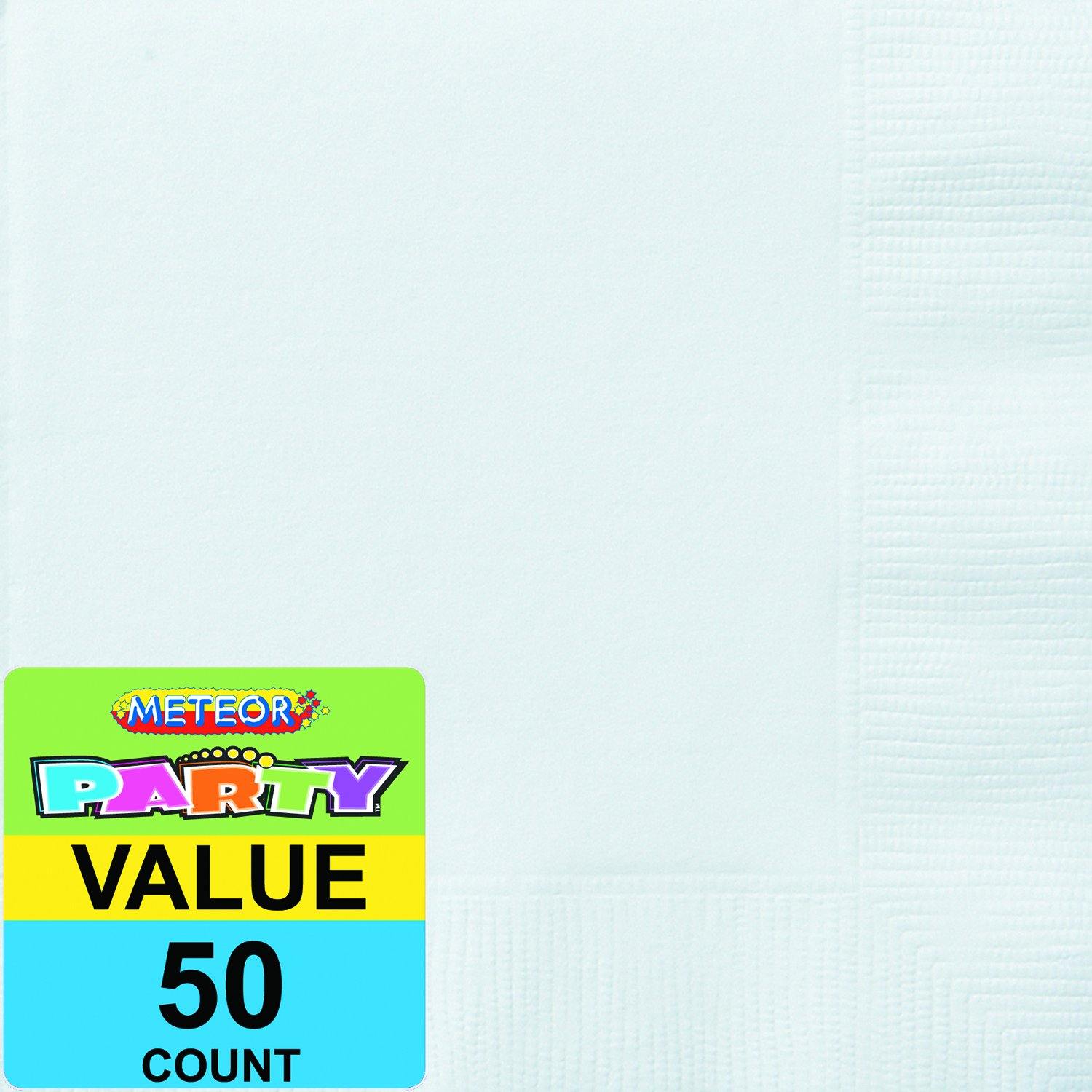 50 Pack Bright White Luncheon Napkins - 33cm x 33cm - The Base Warehouse