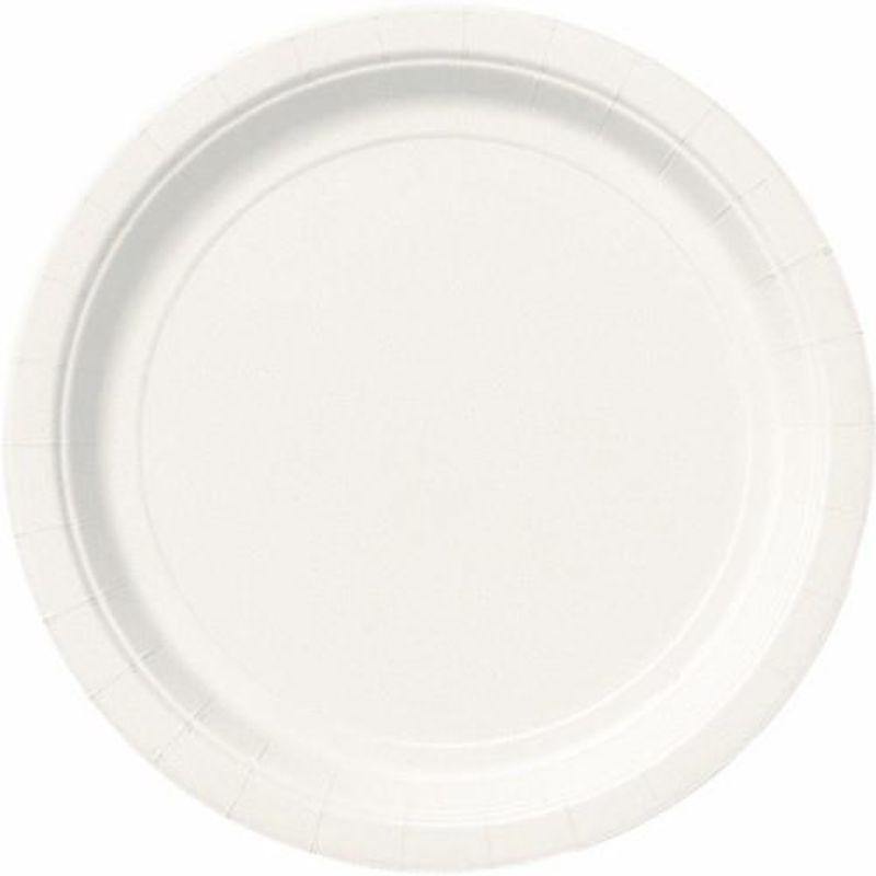 16 Pack Bright White Paper Plates - 23cm - The Base Warehouse