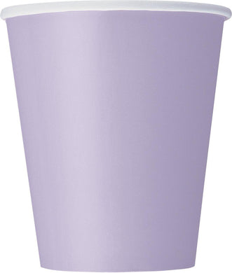8 Pack Lavender Paper Cups - 270ml - The Base Warehouse