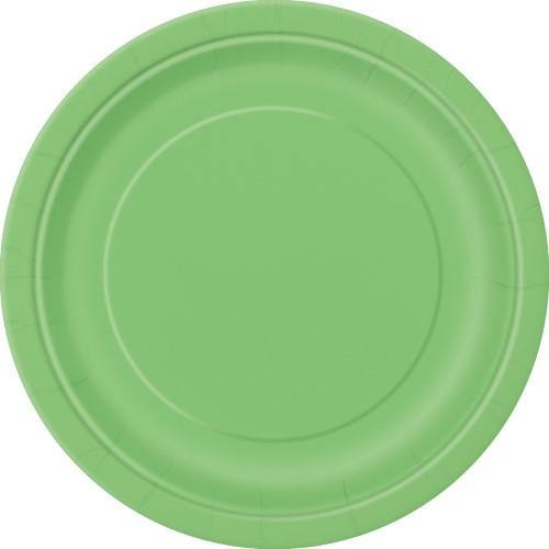 8 Pack Lime Green Paper Plates - 18cm - The Base Warehouse