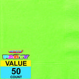 Load image into Gallery viewer, 50 Pack Lime Green Beverage Napkins - 25.4cm x 25.4cm - The Base Warehouse
