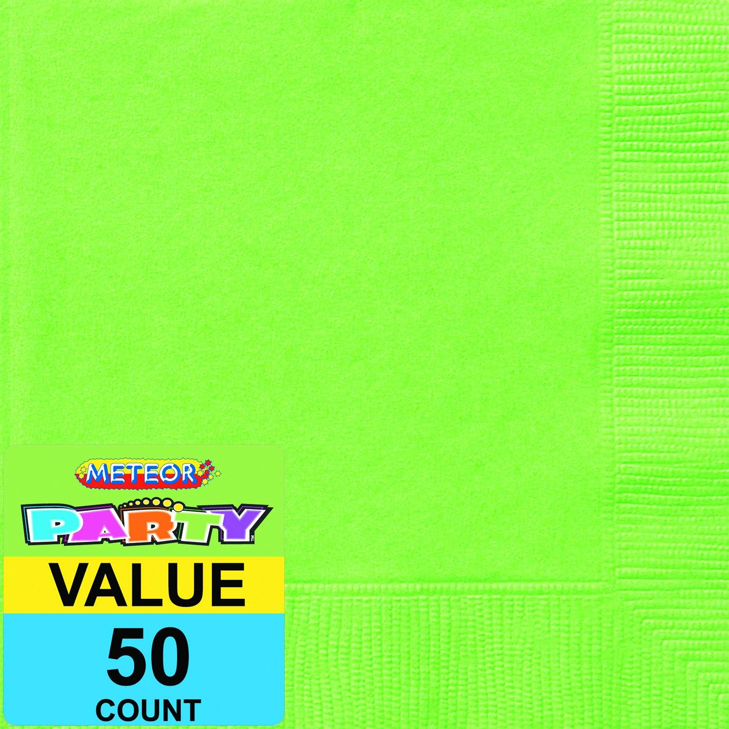 50 Pack Lime Green Luncheon Napkins - 33cm x 33cm