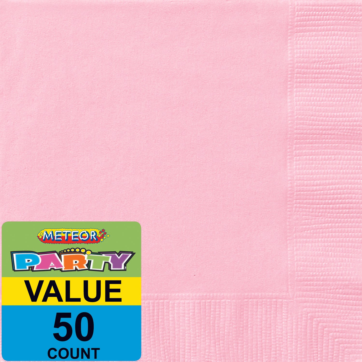 50 Pack Lovely Pink Beverage Napkins - 25.4cm x 25.4cm