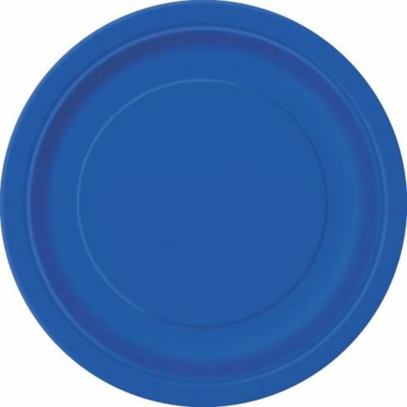 20 Pack Royal Blue Paper Plates - 18cm