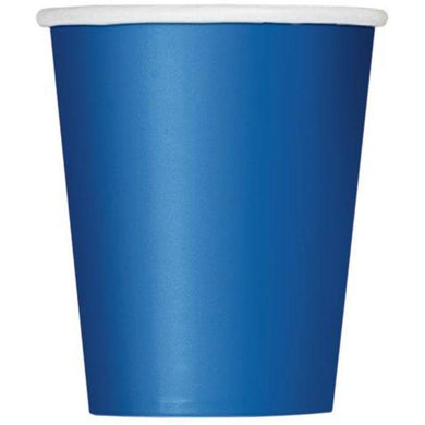 14 Pack Royal Blue Paper Cups - 270ml - The Base Warehouse