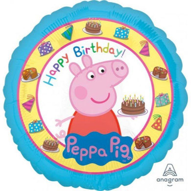 Happy Birthday Peppa Pig Foil Balloon - 45cm - The Base Warehouse
