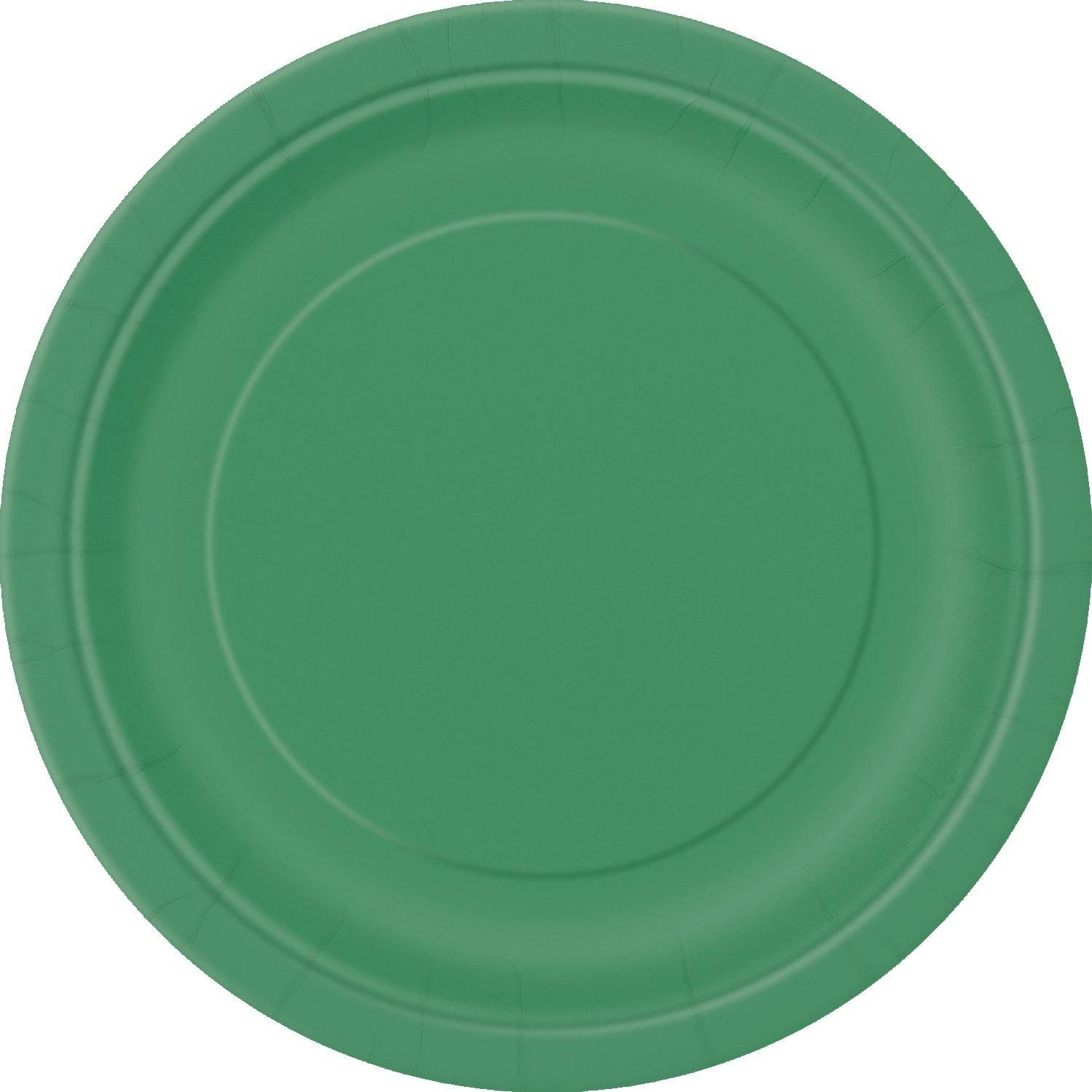 8 Pack Emerald Green Paper Plates - 23cm - The Base Warehouse