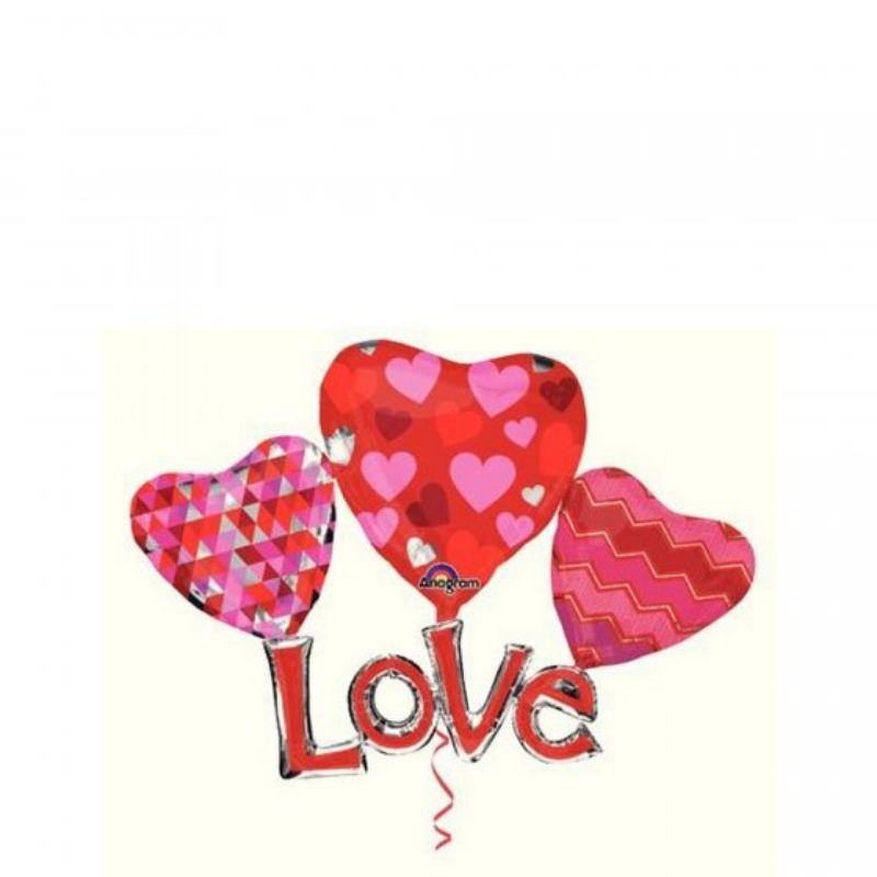 Floating Love Foil Balloon - 147cm x 104cm - The Base Warehouse