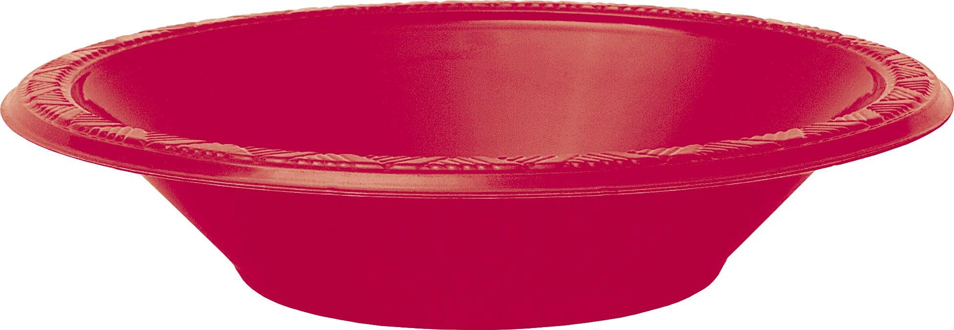 8 Pack Ruby Red Plastic Bowls - 18cm - The Base Warehouse