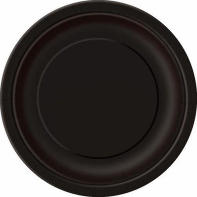 20 Pack Midnight Black Paper Plates - 18cm - The Base Warehouse