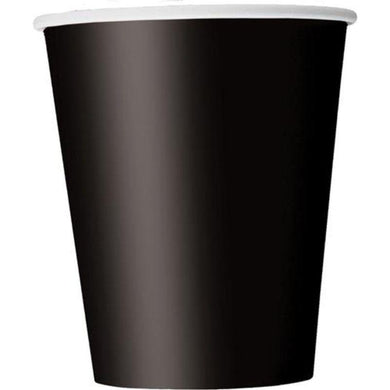 14 Pack Midnight Black Paper Cups - 270ml - The Base Warehouse
