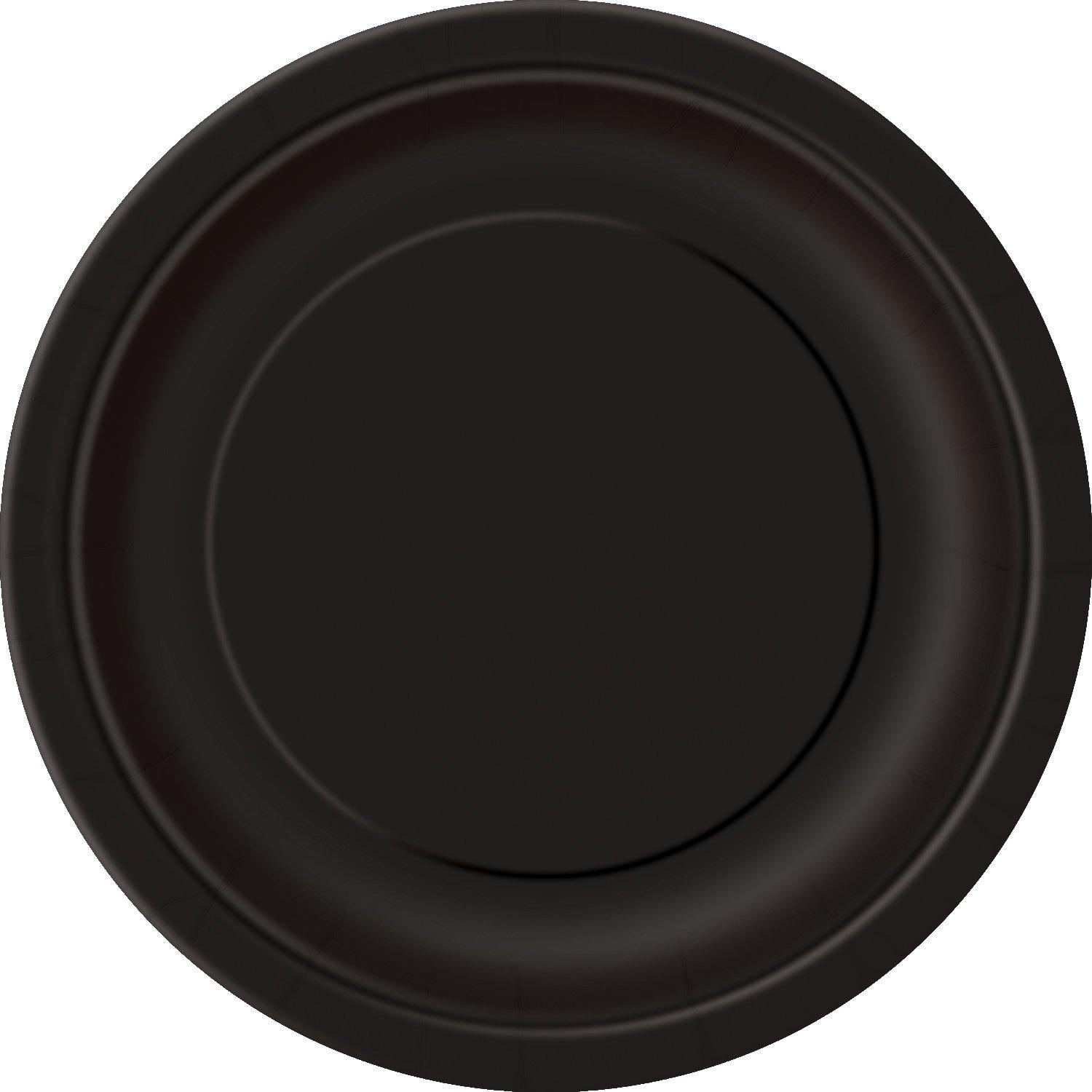 8 Pack Midnight Black Paper Plates - 18cm