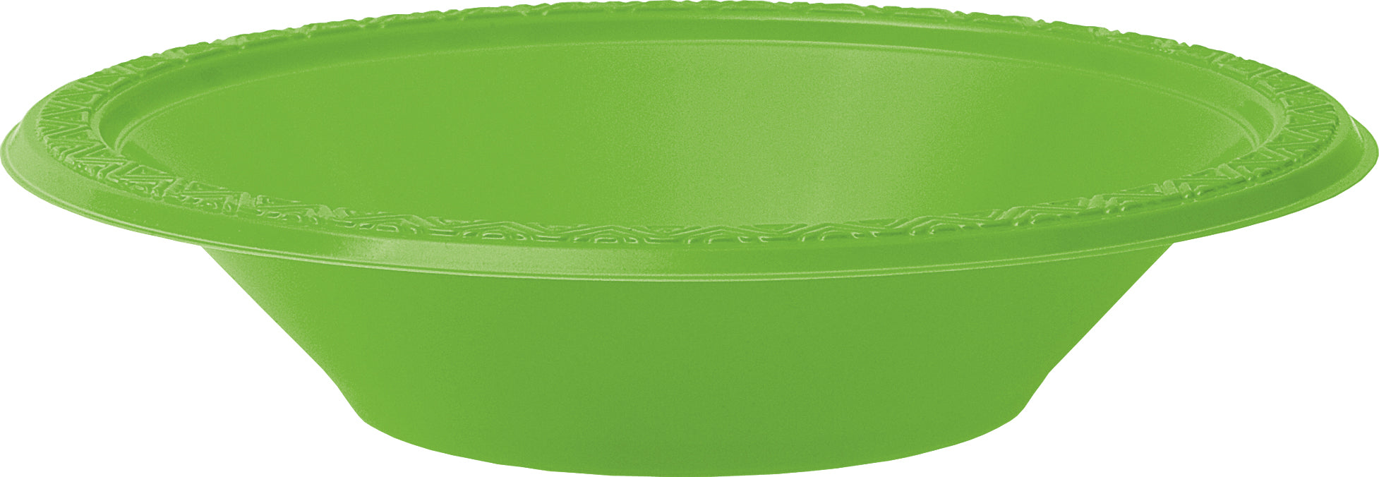 8 Pack Lime Green Plastic Bowls - 18cm