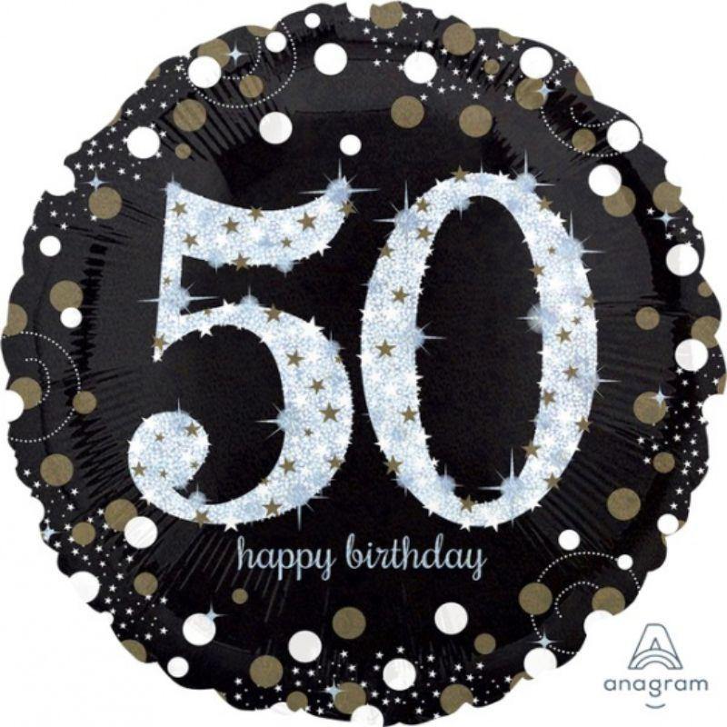 Holographic Sparkling 50th Birthday Foil Balloon - 71cm