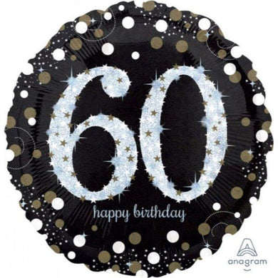 Holographic Sparkling 60th Birthday Foil Balloon - 71cm - The Base Warehouse