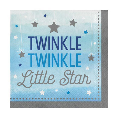 One Little Star Baby Blue Lunch Napkins - The Base Warehouse