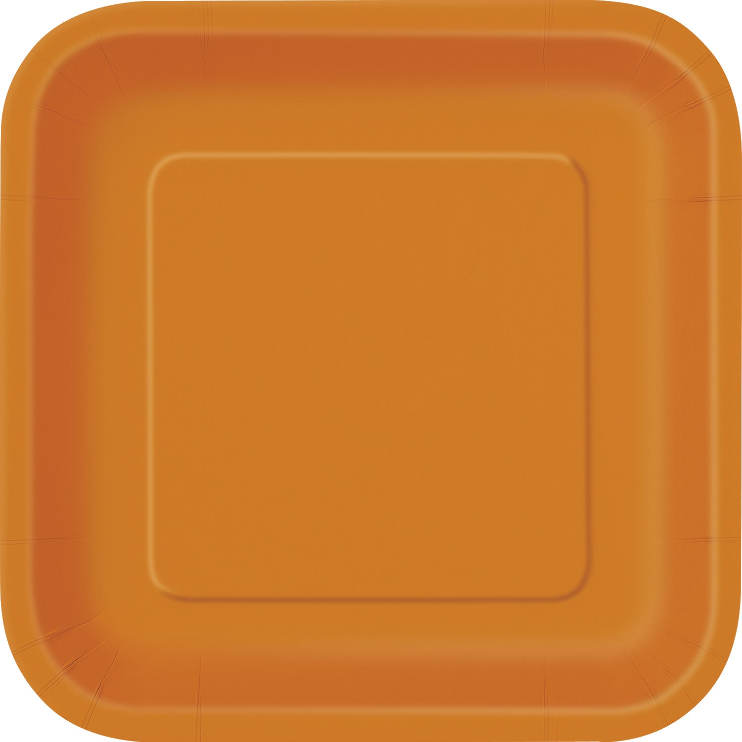 16 Pack Pumpkin Orange Square Paper Plates - 18cm