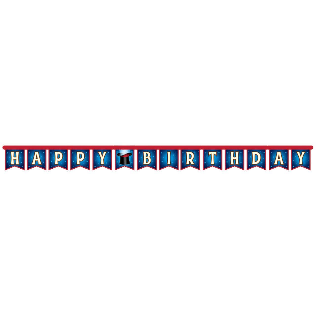 Magic Party Happy Birthday Jointed Banner - 2.4m x 18cm