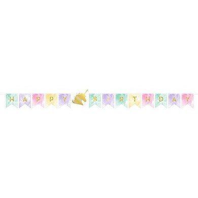 Unicorn Rainbow Happy Birthday Pennant Banner - The Base Warehouse