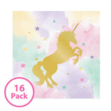 Load image into Gallery viewer, 16 Pack Unicorn Sparkle Lunch Napkins - 32cm - The Base Warehouse
