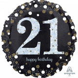 Load image into Gallery viewer, Holographic Sparkling Birthday 21st Foil Balloon - 45cm
