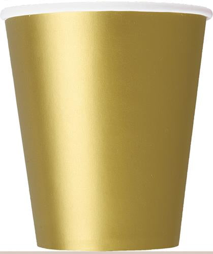 14 Pack Gold Paper Cups - 270ml