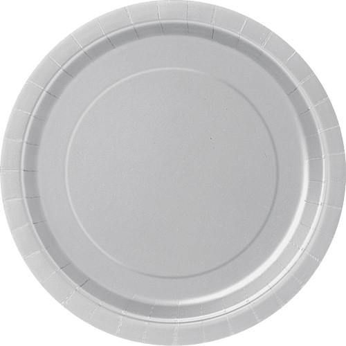 8 Pack Silver Paper Plates - 18cm - The Base Warehouse