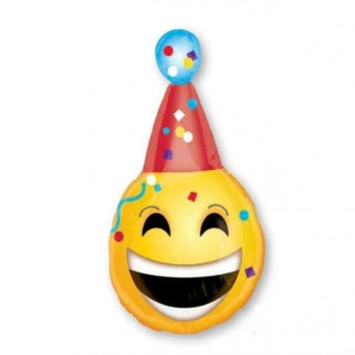 Birthday Emoticon Foil Balloon - 35cm x 63cm - The Base Warehouse