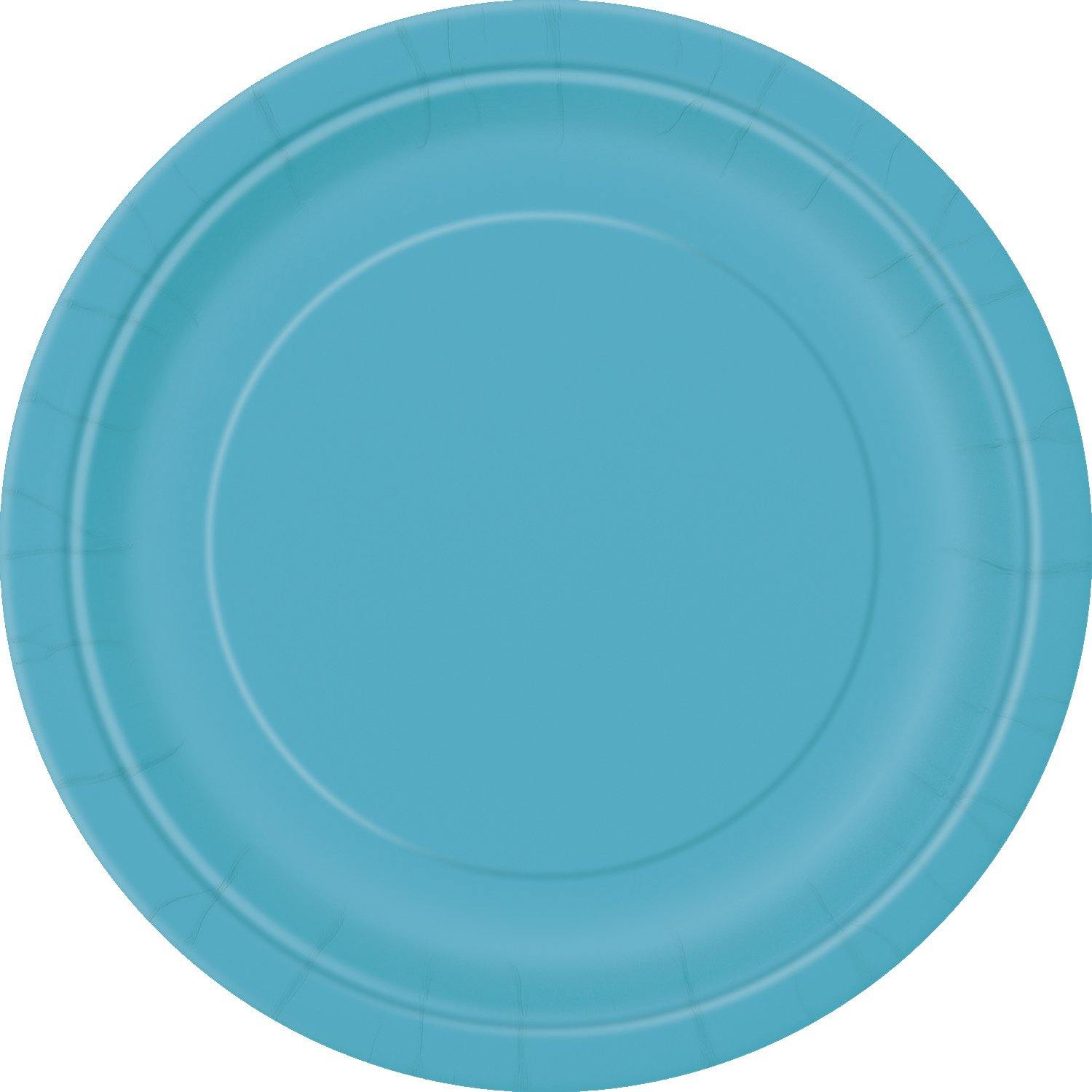 8 Pack Caribbean Teal Paper Plates - 23cm - The Base Warehouse