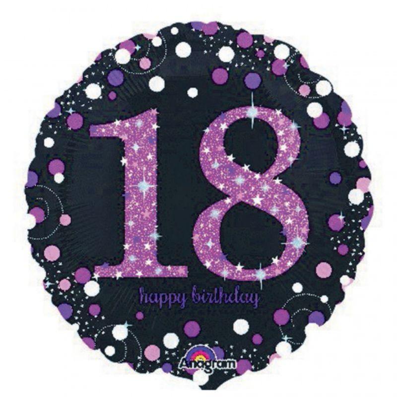 Holographic Pink 18 Celebration - 45cm - The Base Warehouse