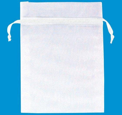 24 Pack White Organza Bags - The Base Warehouse