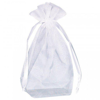 12 Pack White Box Bottom Organza Bags - The Base Warehouse