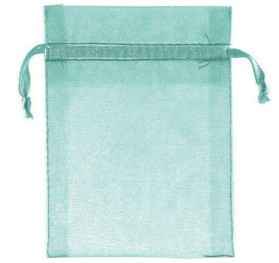 24 Pack Robins Egg Blue Organza Bags - The Base Warehouse