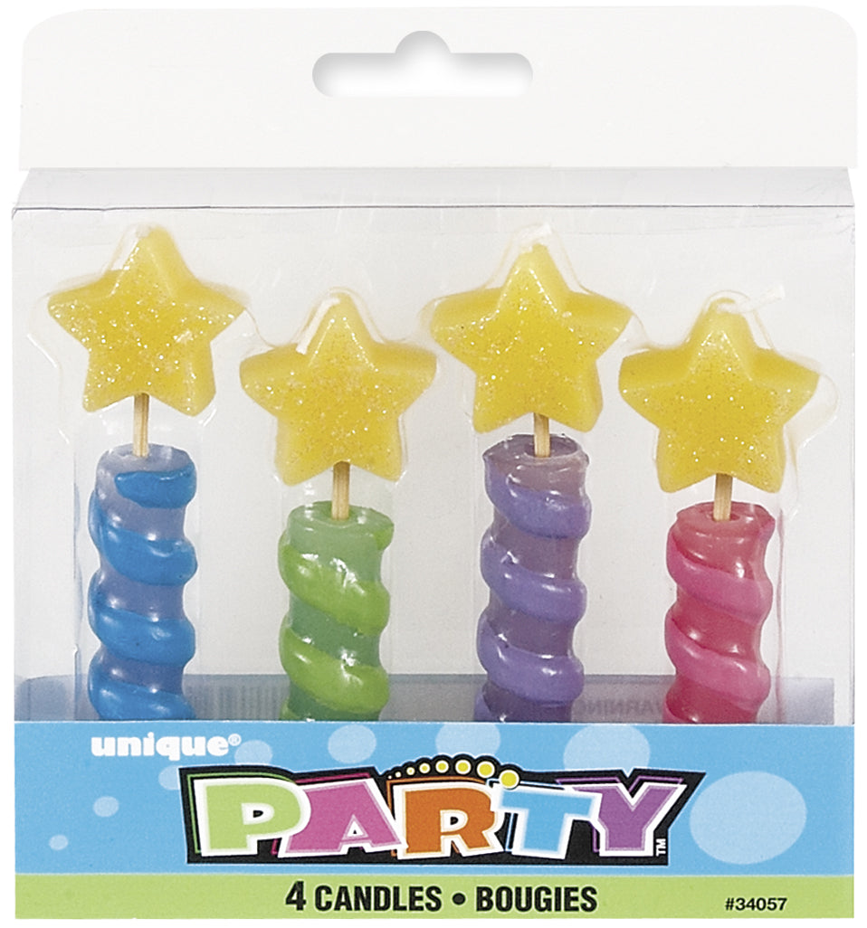 4 Pack Star Top Candles