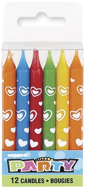 12 Pack Heart Print Candles - The Base Warehouse
