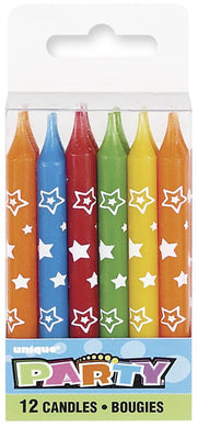 12 Pack Star Print Candles - The Base Warehouse