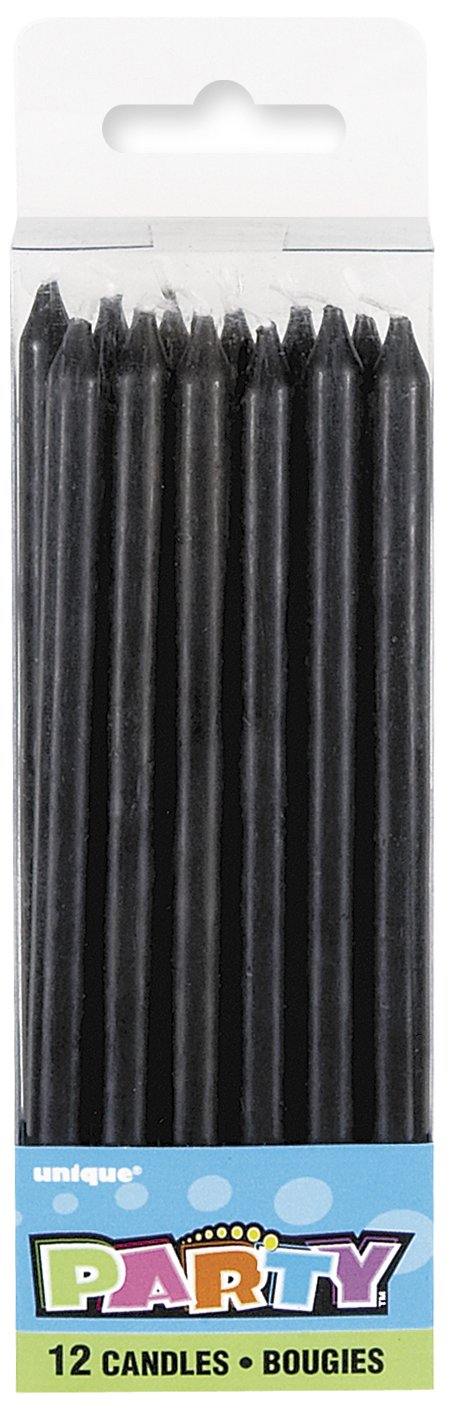 12 Pack Black Candles - The Base Warehouse