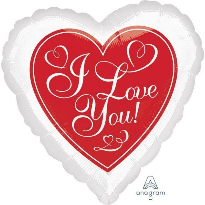 Red Hot Love Heart Foil Balloon - 45cm - The Base Warehouse