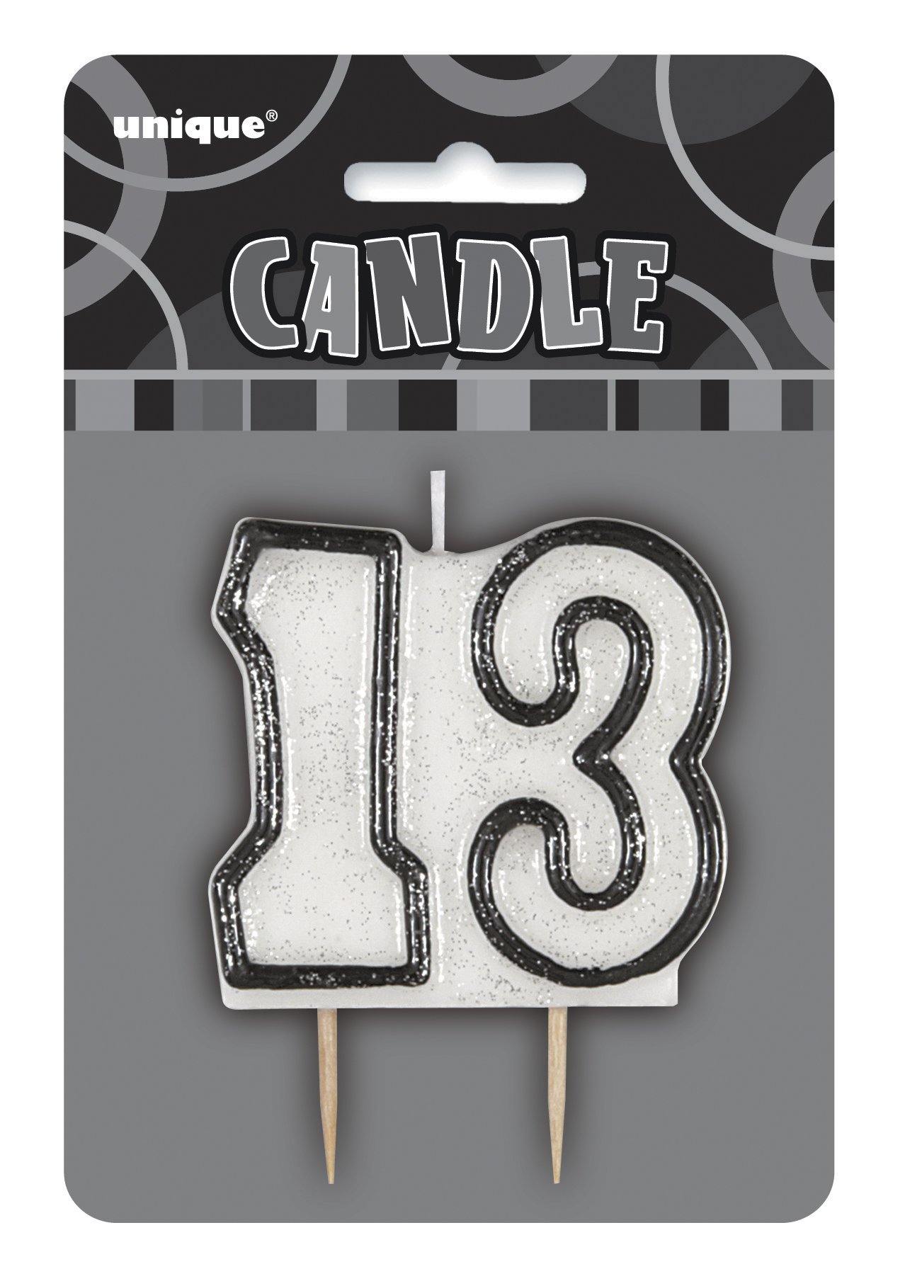 Glitz Black Numeral 13 Candle - The Base Warehouse