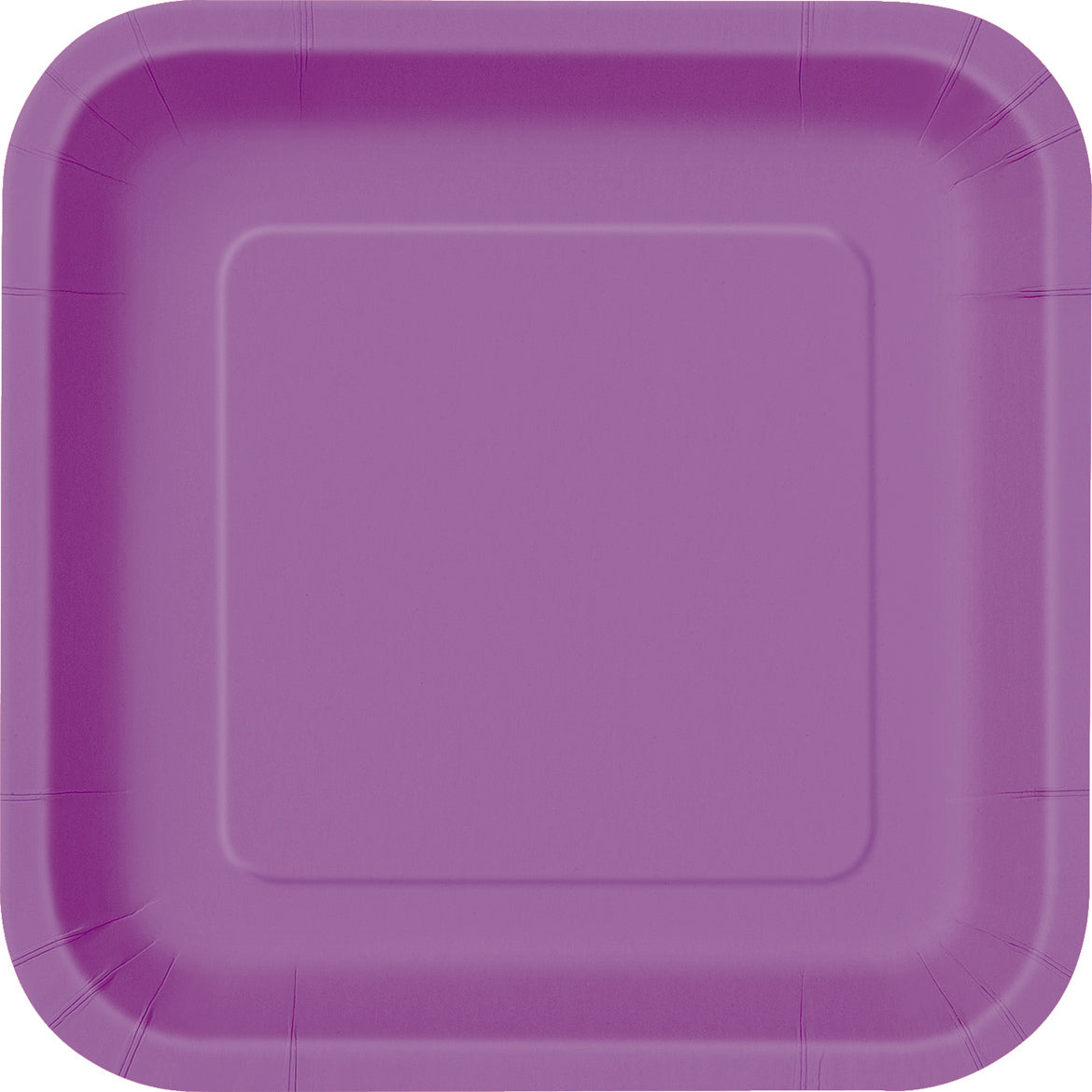16 Pack Pretty Purple Square Paper Plates - 18cm