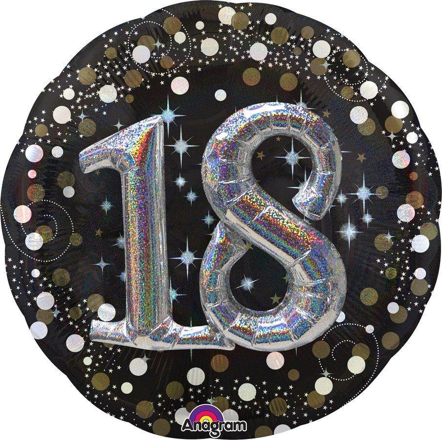 Multi-Balloon Holographic Sparkling 18th Birthday Foil Balloon - 91cm - The Base Warehouse