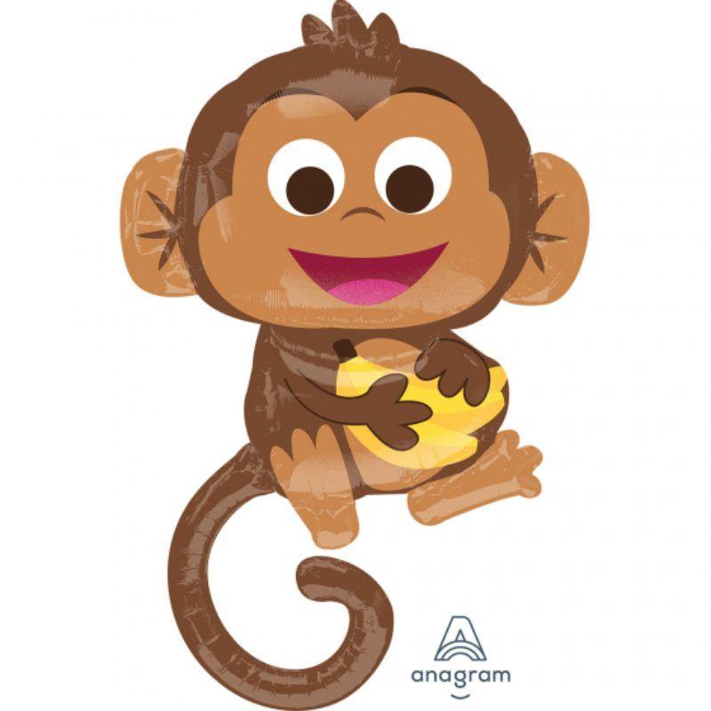 Happy Monkey Foil Balloon - 63cm x 91cm - The Base Warehouse