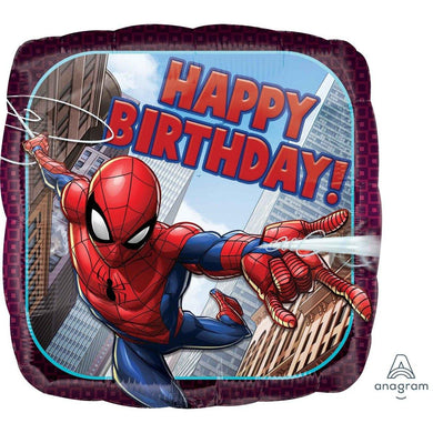 Spiderman HBD Sqaure Foil Balloon - 45cm - The Base Warehouse