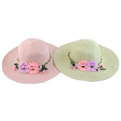 Assorted Beach Hats with Flowers - The Base Warehouse