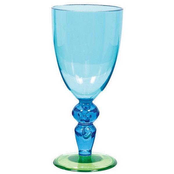Tropical Blue Plastic Wine Glasses - The Base Warehouse