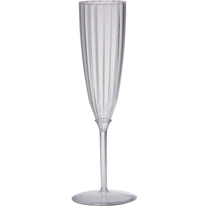 8 Pack Acrylic Champagne Flutes - 147ml