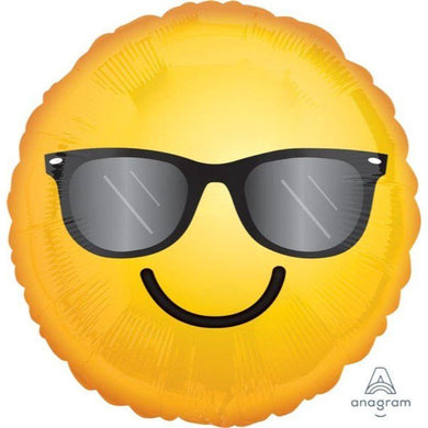 Smiling Emoticon & Sunglasses Foil Balloon - 45cm - The Base Warehouse