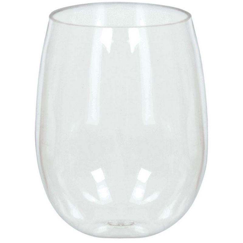 8 Pack Clear Stemless Wine Glasses - 354ml - The Base Warehouse
