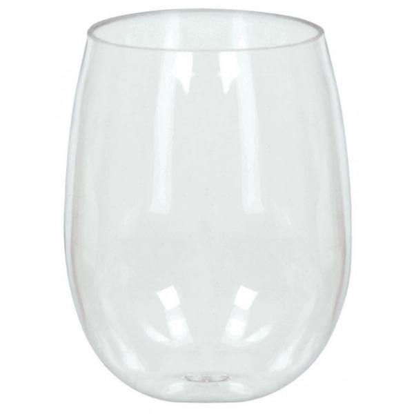 8 Pack Clear Stemless Wine Glasses - 354ml - The Base Warehouse